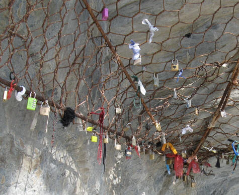 Locks near Riomaggiore Italy